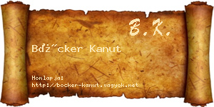 Böcker Kanut névjegykártya